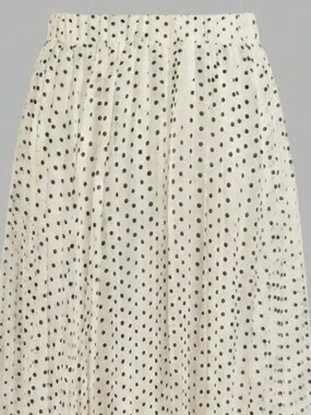 Apricot Elegant Women's polka dot Print Pleated Loose Skirt
